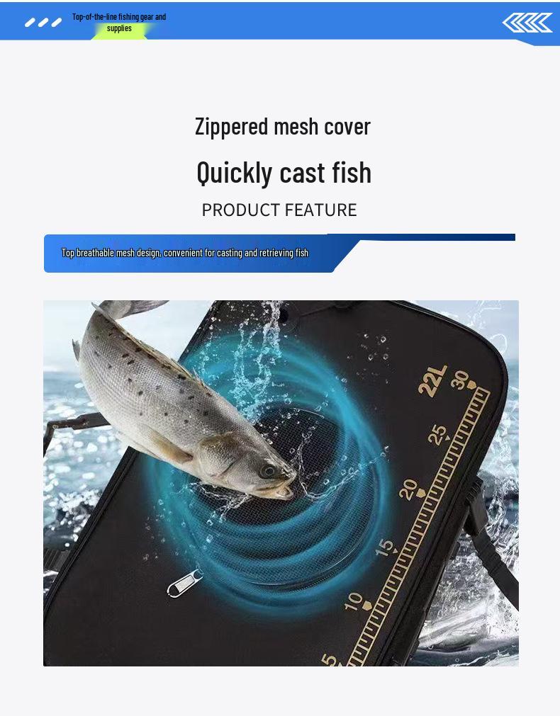 Collapsible Outdoor Live Fish Water Bucket - Thickened, Durable Fish Protection Tank