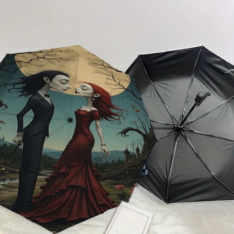 1PC Warner Moonlight Romance Umbrella-8-Rib Reinforced, Automatic Open, Lightweight & Durable-A66