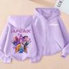 Reißverschluss Hoodie Cartoon Mädchen Mantel Mode Dünne Kleidung Lila Herbst Hoodie Jacke Kinder Anime Sweatshirt Geschenk