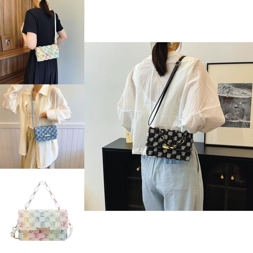 Fashionable Medium-sized Canvas Handbag With Unique Stitching And Tassel Features