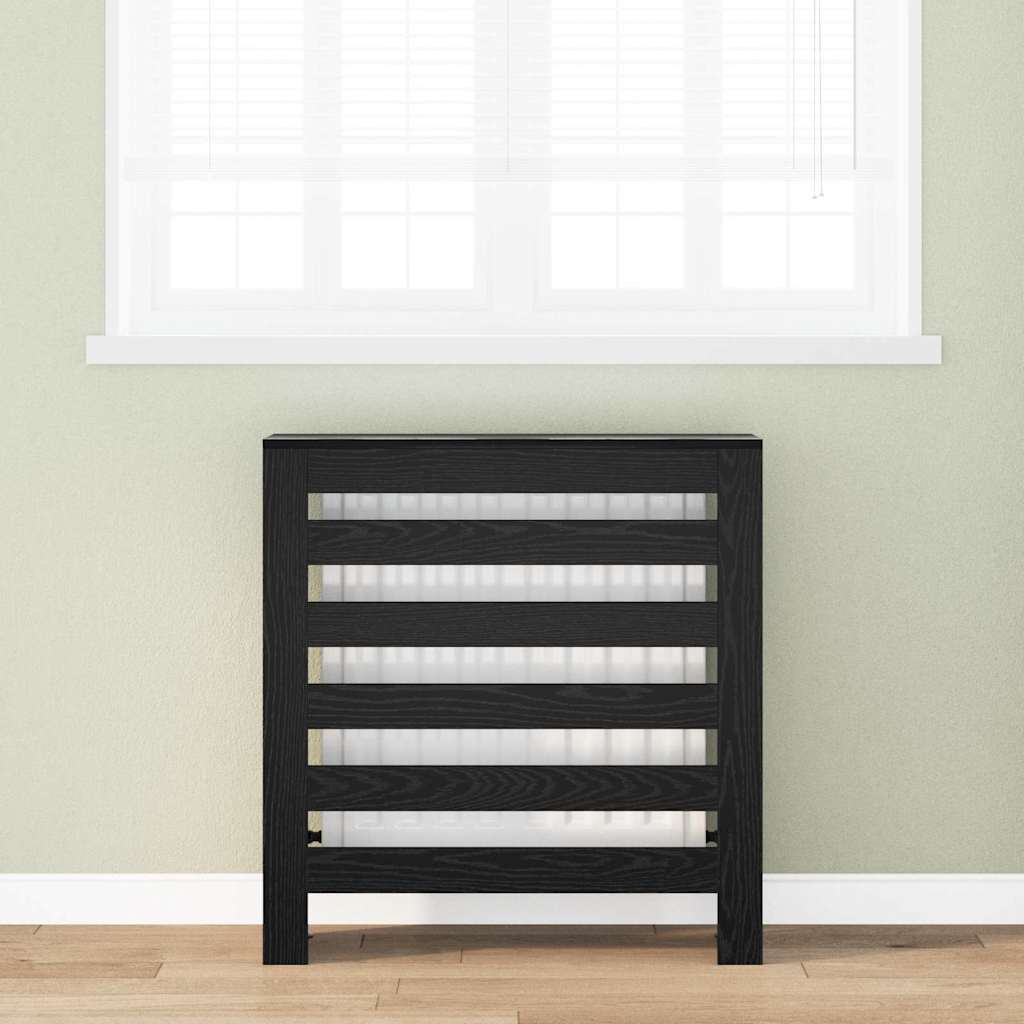 Radiator Cover Black Oak Look 78 x 20 x 82 cm