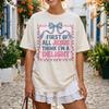 Comfort Colors® - First Of All Jesus Thinks I'm A Delight Shirt, Funny Coquette Bow Christian Tee, Religious Humor Gift, Faith Shirt