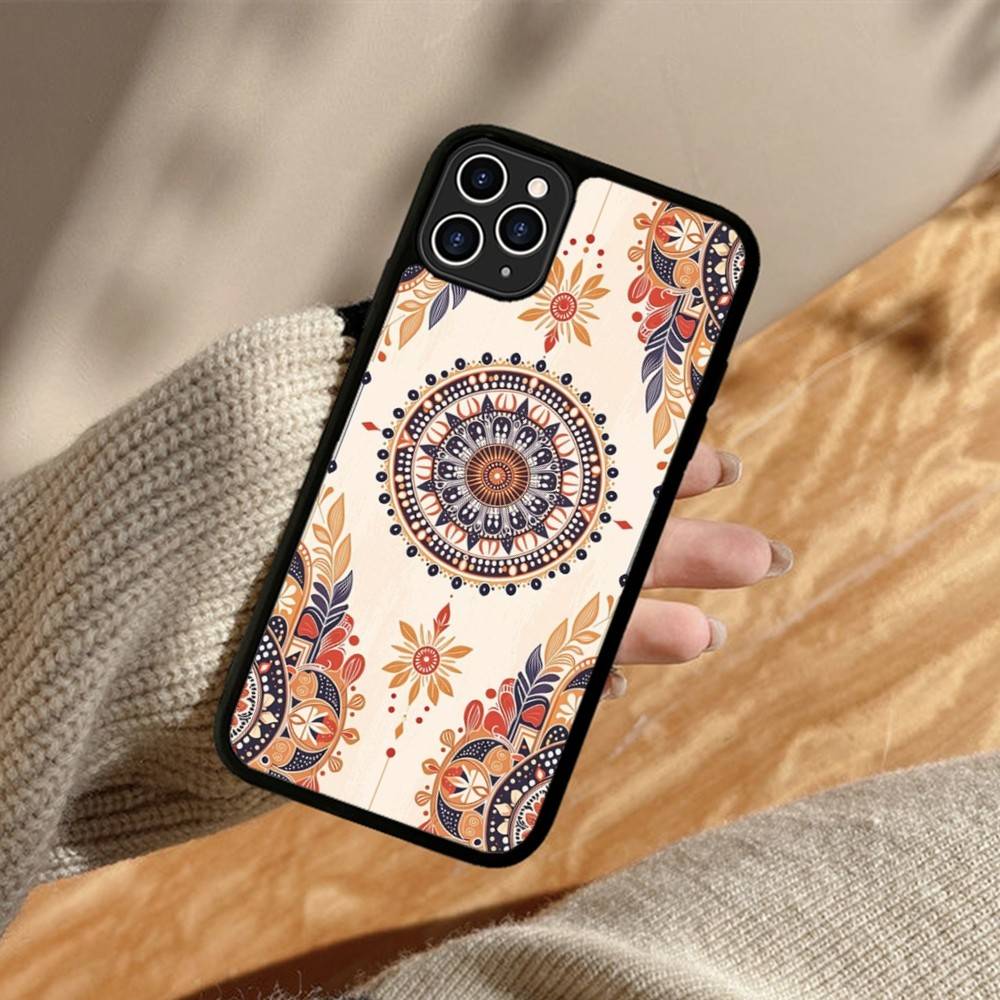Mandala Painting PC+TPU Phone Case For iPhone 17 16 15 14 PRO MAX 11 12 13 PLUS MINI Cover