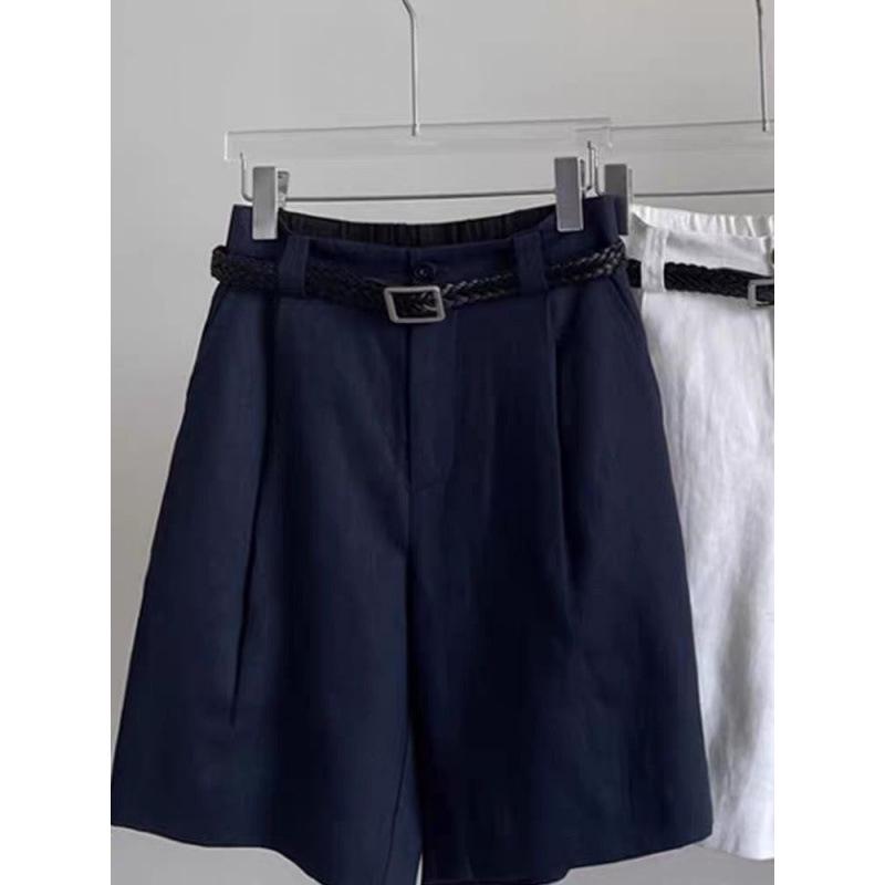 

CHAO Picks: Navy Blue High-Waist Cotton & Linen Summer Shorts XL темно-синього кольору