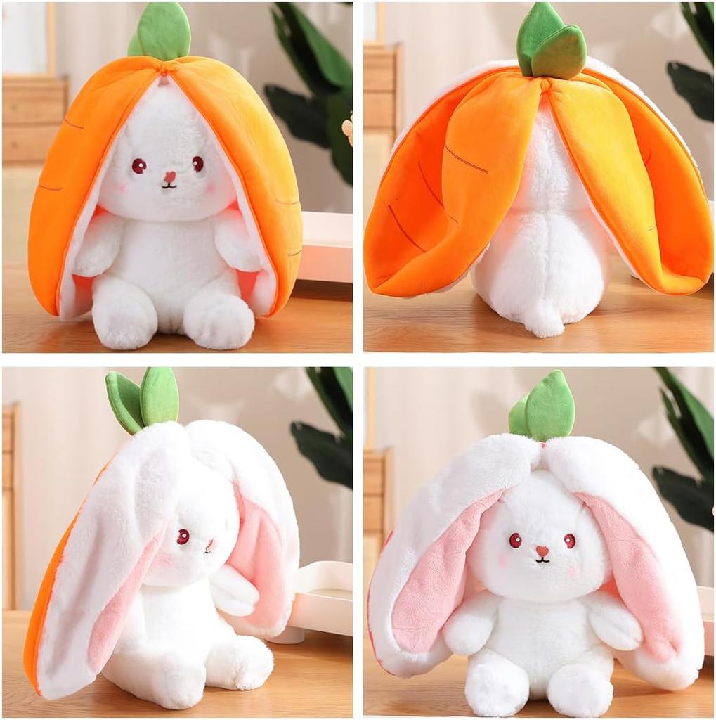 Rabbit Plush Toy Hide and Seek Yellow, Plush Rabbit Carrots, Stuffed Toy Plush Rabbit Hide and Seek Game, Cuddly Toy Easter Bunny Doll Gift