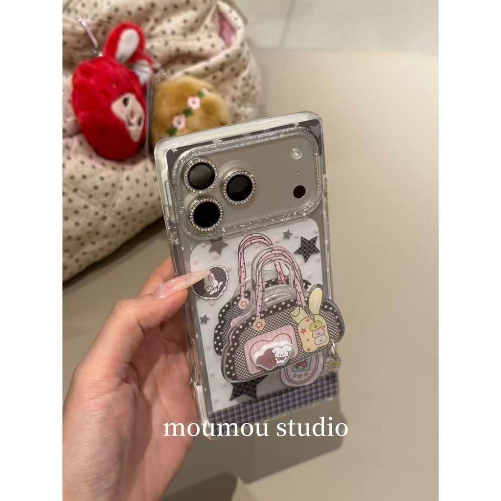 Cute Star Bag Bunny Is Suitable for iPhone17Pro Anti-drop New Apple 16Pro Mobile Phone Case 15 Case.
