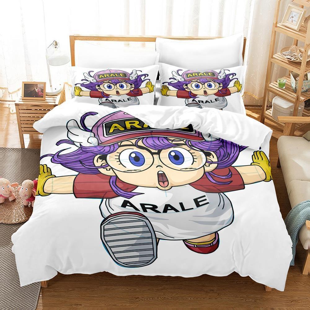 Fashion Cartoon DR S-Slump Arale Anime Bedding Set Sheet King Twin Double Child Bedding Set Mircofiber or Polyester Duvet Cover