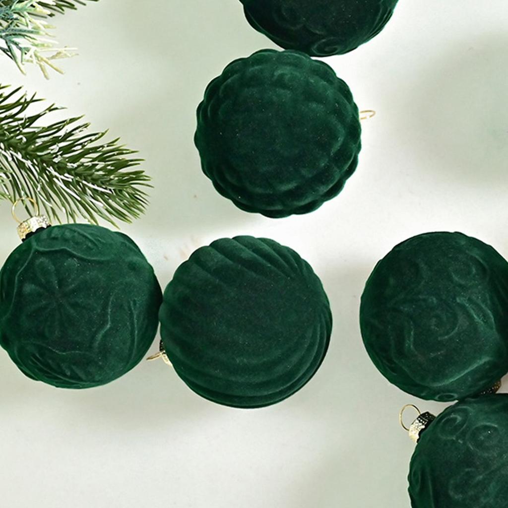 Samt Christbaumkugeln 20 Stück/Karton 6cm Beflockte Baumkugeln Anhänger Ornamente Luxuriöses Design Dekoration Für Weihnachtsdekoration