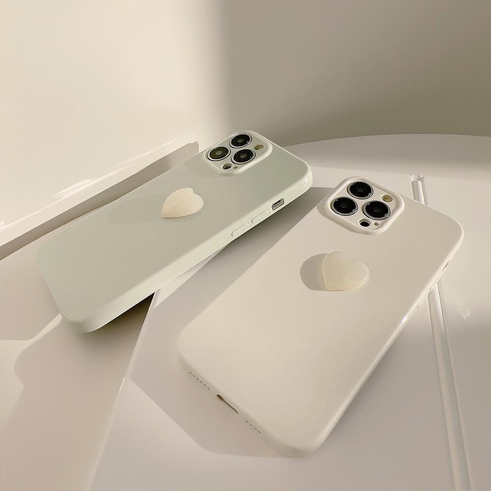Three Dimensional Love Iphone14 IPhone 13 Pearl Shell 16 Solid Color 12 Suitable for 15promax Simple