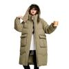 2025 winter new mid-length down padded jacket large size loose Korean over-the-knee padded jacket women's detachable hat