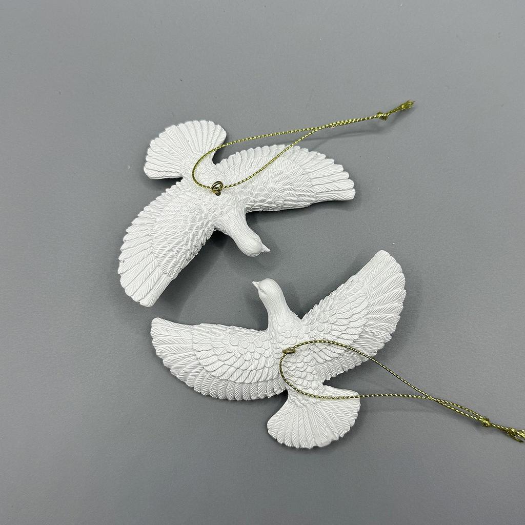 Weiße Tauben Weihnachtsschmuck Weihnachtsbaum Anhänger Harzvogel zum Aufhängen 2026 Neujahrsparty Heimdekoration