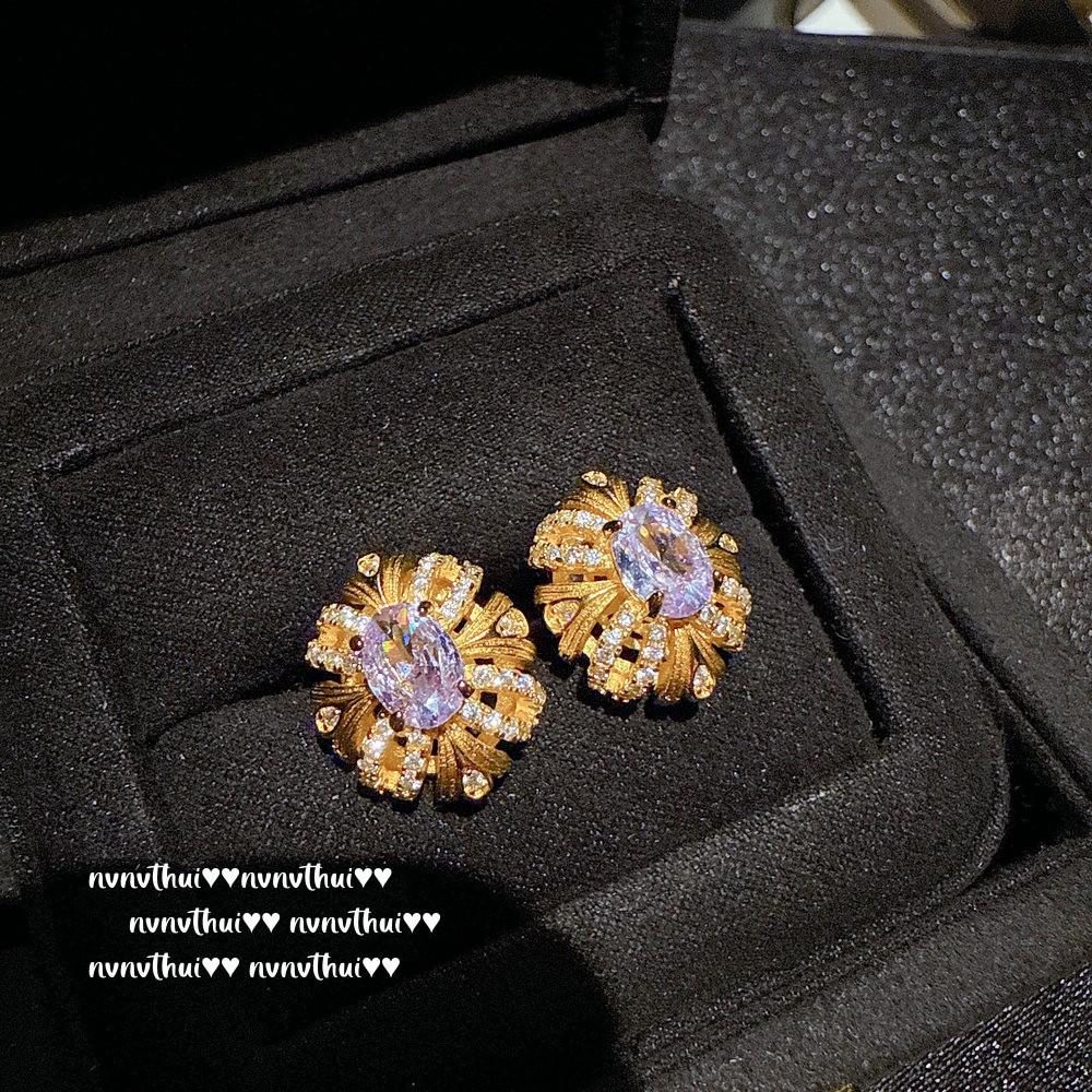 Rakousko Bauhinia Drahokamové Náušnice & Filigránový Zirkonový Náhrdelník Set