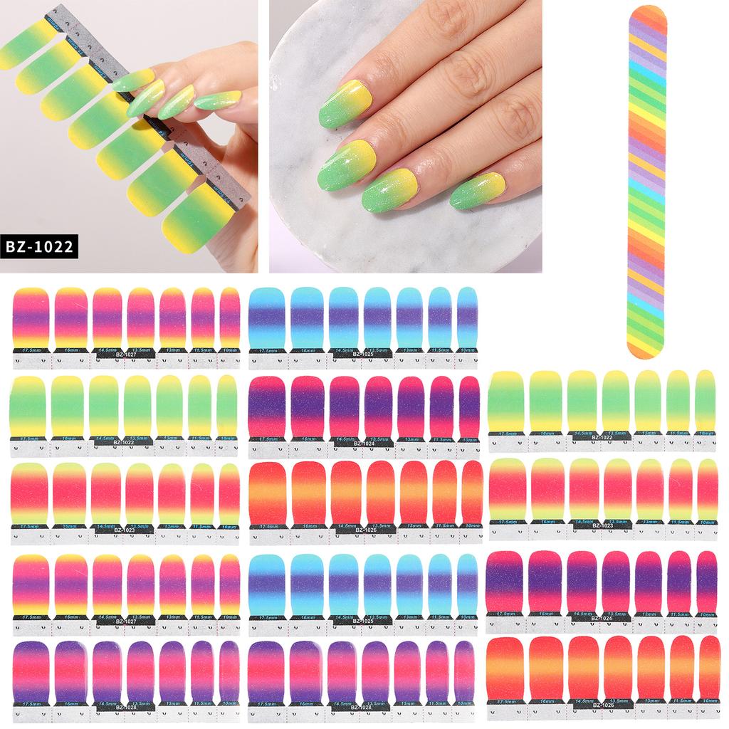 Manicure Sticker Set Gradient Color Waterproof Nail Polish Strips Nail Decorations