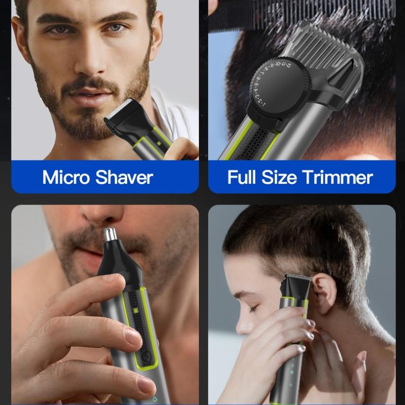 Multiplikation Professionelles Körperpflegeset für Männer IPX5 Wasserdichter elektrischer Haarschneider Kabelloser Haarschneider mit einstellbarer Zahnteilung von 1 mm bis 12 mm