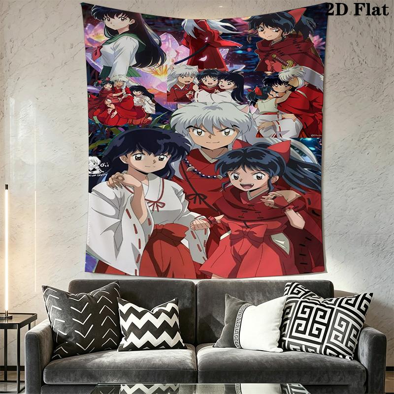 Inuyasha Timeless Adventures Tapestry Wallmounted Fashion Print Home Decor Wall Covering Decoration Homestay Soft Decoration Tapestry