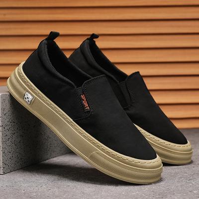 2025 Herren Canvas Schuhe Slip On Driving Schuhe Loafers Atmungsaktive flache Schuhe Herren Freizeitschuhe