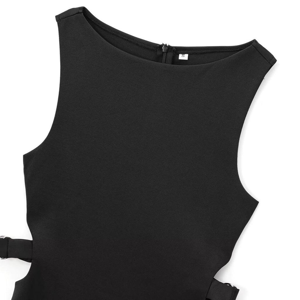 2024 Women's European & American Style French Round Neck Sleeveless Winter Dress