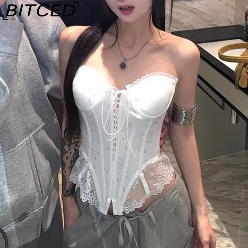 BITCED Spring Women's Solid-Color Slim-Fit Streetwear Off-Shoulder Wrap-Top with Backless Design