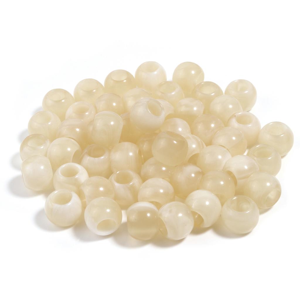 50pcs Dual Color Imitation Jade Acrylic Beads Round Large Hole Beads Loose Spacer Beads For Jewelry Making DIY Keychain Bracelet
