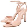 Zara Pu Fashion Open-Back High Heels One-Strap Sandals 9Cm Women Sandals Rose-Red 2312610050