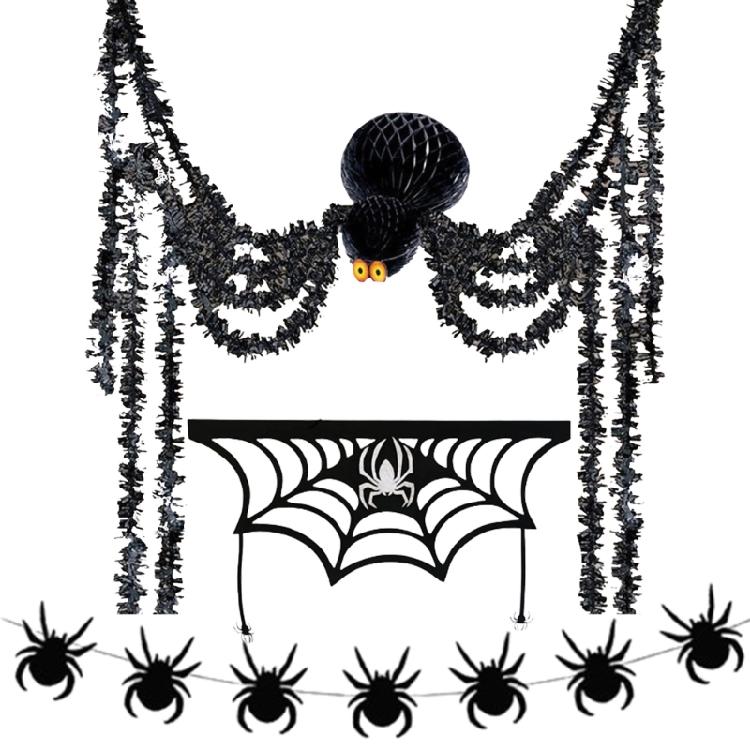 Halloween Party Decoration Hanging Banners Fireplaces Spiderweb Cover For Various Occasion