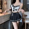 Original Erotic Underwear Sexy Japanese School Style Cosplay Sailor Suit Pleated Skirt Women's Uniform Set 1390
