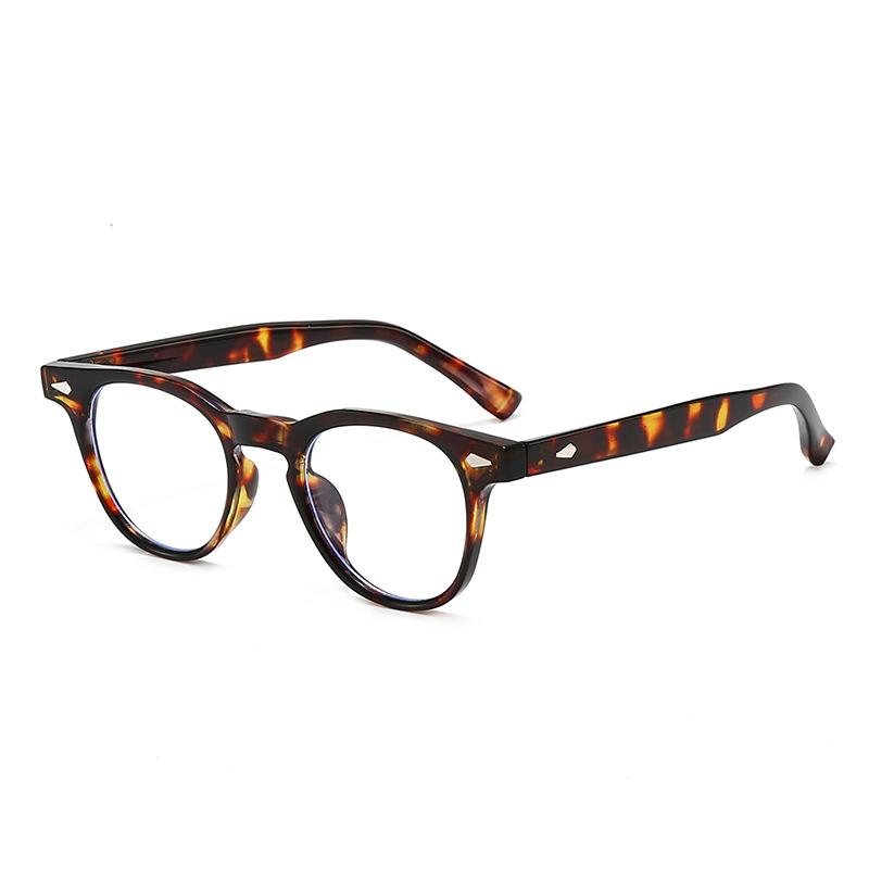 

Classics Retro Rivet Round Blue Light Blocking Glasses Women Men Vintage Tortoise Round Anti Blue Light Eyewear