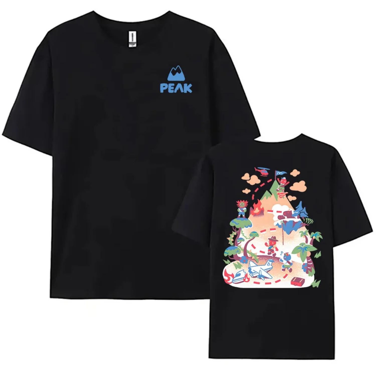 

Весна_Лето 2026_ Достигая пика_ Принт с игрой Забавный комический узор Хлопковая футболка с коротким рукавом Широкие штаны Уличная одежда S чёрный