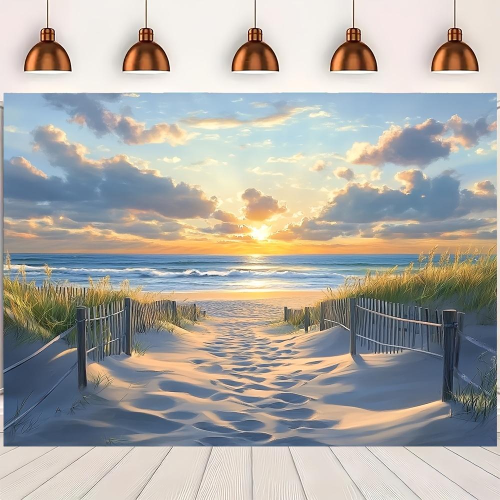 1 piece, tropical beach background photo, ocean beach landscape, suitable for indoor and outdoor decoration