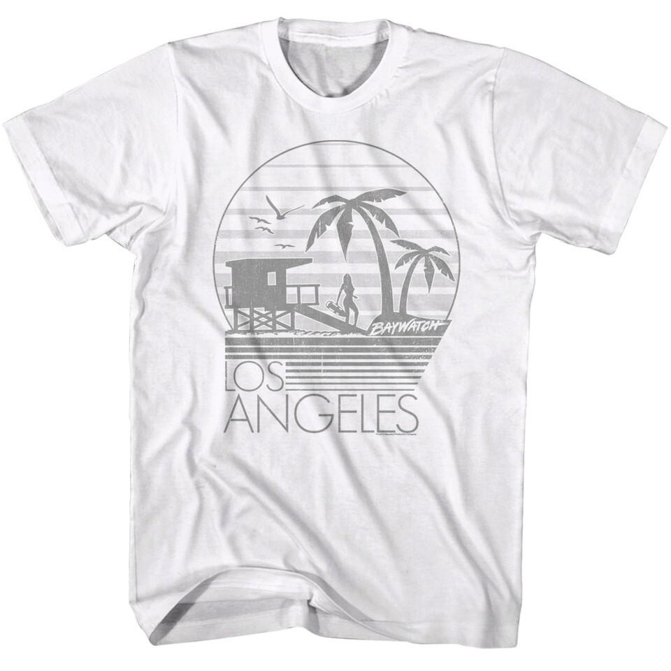 

SALE Baywatch Los Angeles Lifeguard Tower Men s T Shirt Silhouette Sunset 80 s T Unisex T-Shirt XXL