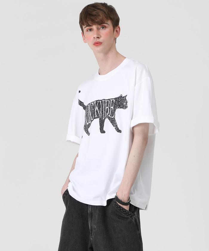 Seulligbaibeu Slv Cracked Cat Print Short Sleeve T-Shirt [White] White/S
