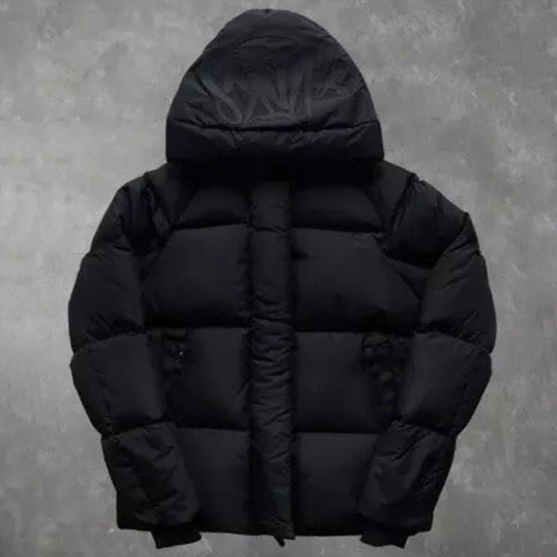 Jachetă Unisex Streetwear cu Glugă și Fermoar din Bumbac cu Imprimeu cu Litere Îmbrăcăminte Exterioară Casual de Iarnă