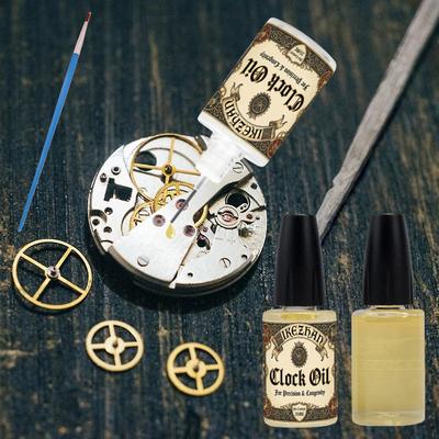 25ml Klok & Horloge Smeeroliel met Kwastje. Precisieonderhoud voor Tandwielen & Uurwerken. Roestwerend Ruisreducerend & Soepel Lopend