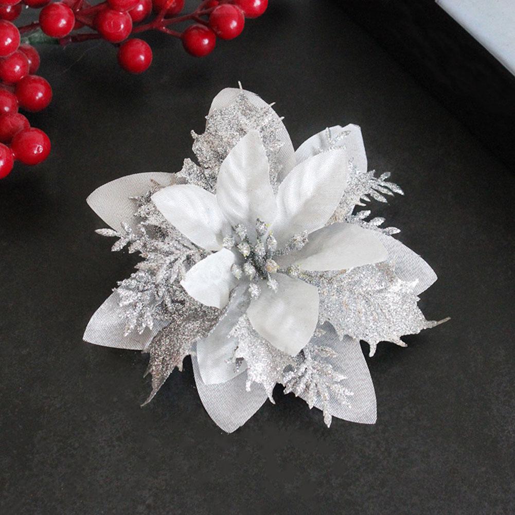 Xmas Decoration Christmas Flower Christmas Wreaths Christmas Flower Plastic 13*13*1cm Christmas Tree Decoration
