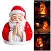 Christmas Night Light Santa Prayer/Jesus Prayer/Bathtub Snowman/Santa Reading LED Table Lamp Winter Resin Sculpture for Mantel Shelf Bedside Decor