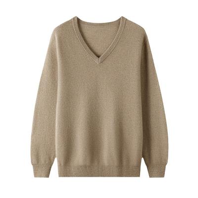 Updated V-neck Cardigan for Mens One Tone Pullover Sweater Basic Large Size Relaxed Fit Everyday Knitted Base Top