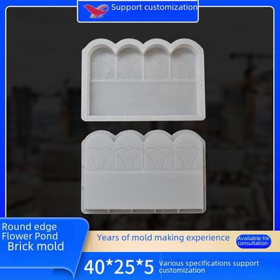 Yuvarlak Kenarlı Çiçek Tarhı ve Bahçe Çiti Tuğla Kalıbı - Beton ve Çimento İçin Plastik Kalıp