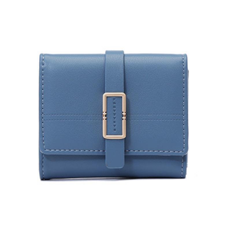 Women's Short Wallet with Simple Buckle and Foldable Handbag for Women