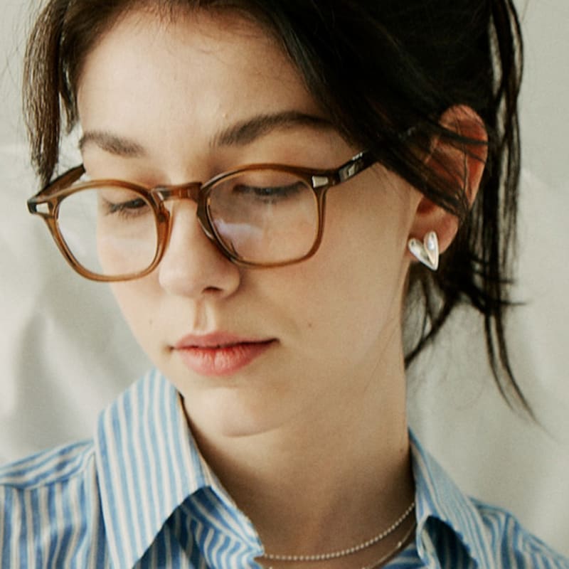 ROAJU [silver925]long Heart Post Earring