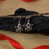 Garnet Flower Earrings: Sterling Silver Dangle Earrings