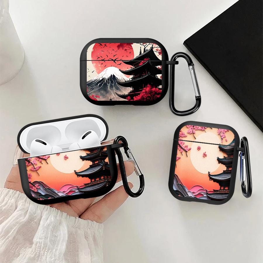 Japanese Ancient House Painting Earphone Cases Cover Case For Airpods 2 4 Pro2 Pro3 1 3 Pro