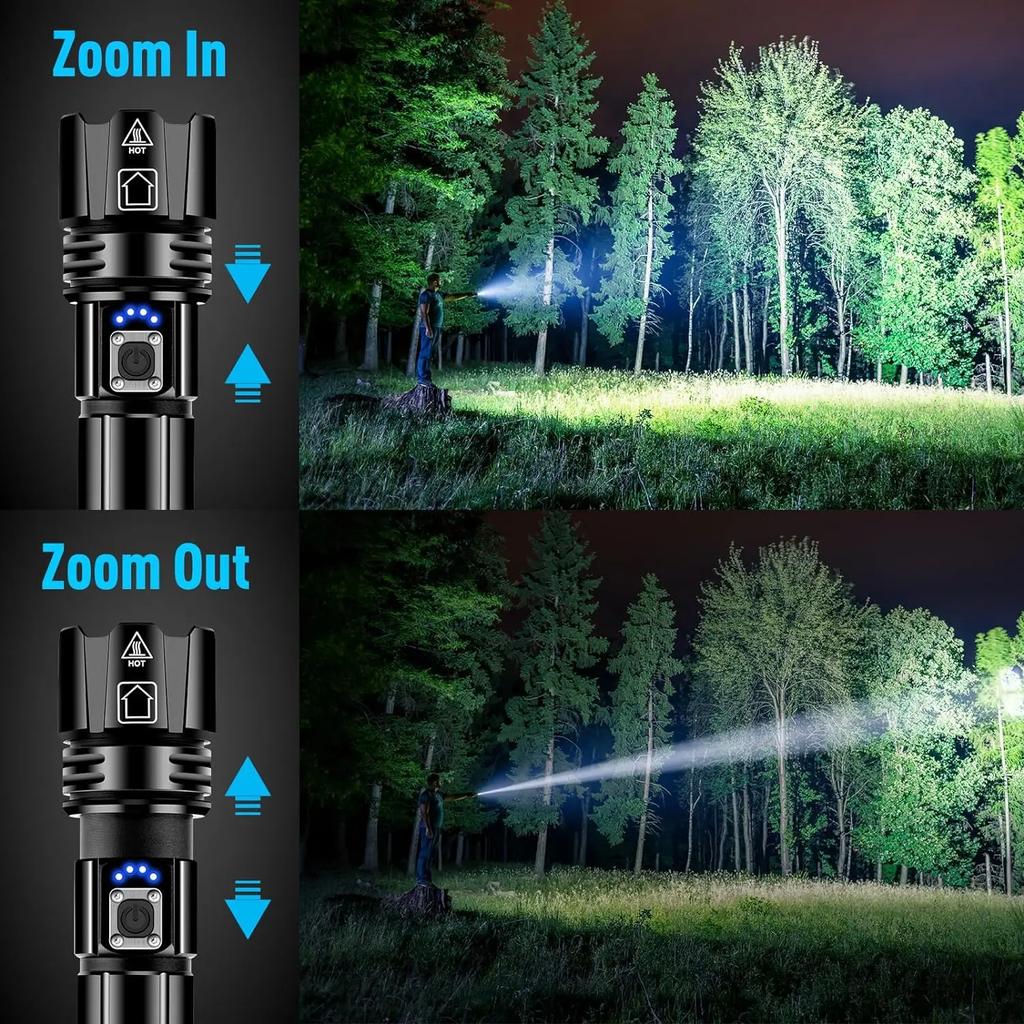 Most Powerful LED Flashlight Rechargeable Torch Lighting 1500M Tactical Lantern Ultra Bright Flashlight With Usb Rechargable