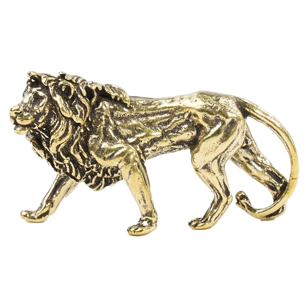 Lion Ornament Miniatures Figurines Craft Desk Decoration Display Handmade