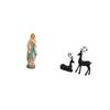Virgin Mary Lady Blessed Jesus Sculpture Resin Figurine Decorative Desk Display Black Deer Reindeer