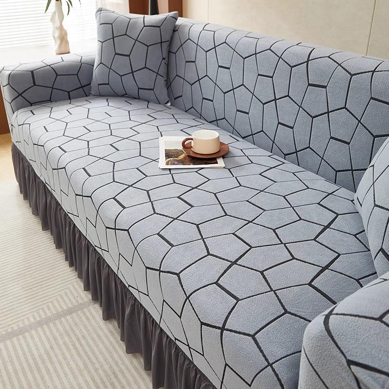 All inclusive Three and Four Seat Straight Row New Four Season Universal Thickened Elastic Chaise Longue Sofa Cover Cover