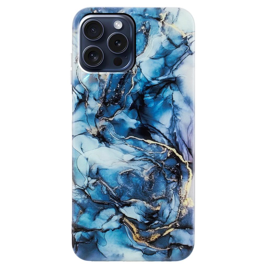 For iPhone 16 Pro Max TPU Case Marble Pattern Printing Mobile Phone Back Cover