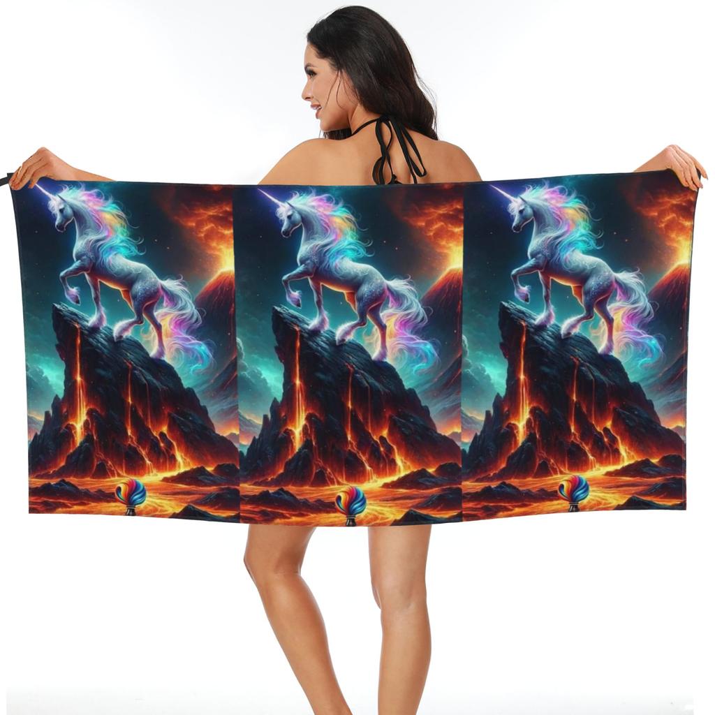 Unicorn Academy Beach Towel Soft Microfiber Quick Dry Absorbent Quick Towels For Swimming