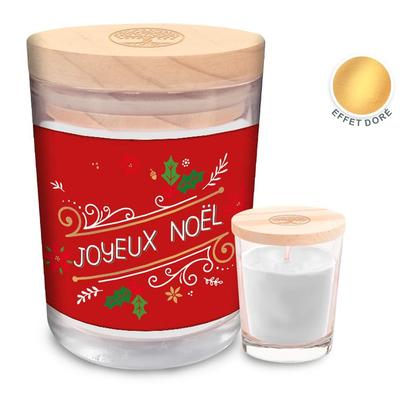 [A3726] - Red 'Merry Christmas' Scented Candle - 92x70 Mm (vanilla)