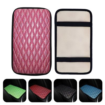 32x19cm Car Shiny Armrest Cushion Cover Center Console Auto Seat Box Protection Pad Elbow Supports PU Leather Armrest Pads