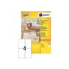 Avery Zweckform 3483 Papier adhésif permanent blanc A6 (105 x 148 mm) 400 étiquette(s) (100 feuille(s) x 4) étiquettes…